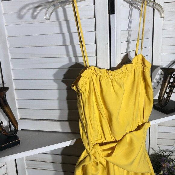 BCBGeneration Yellow Strapless Jumpsuit Rayon Blend - Small - Picture 8 of 16